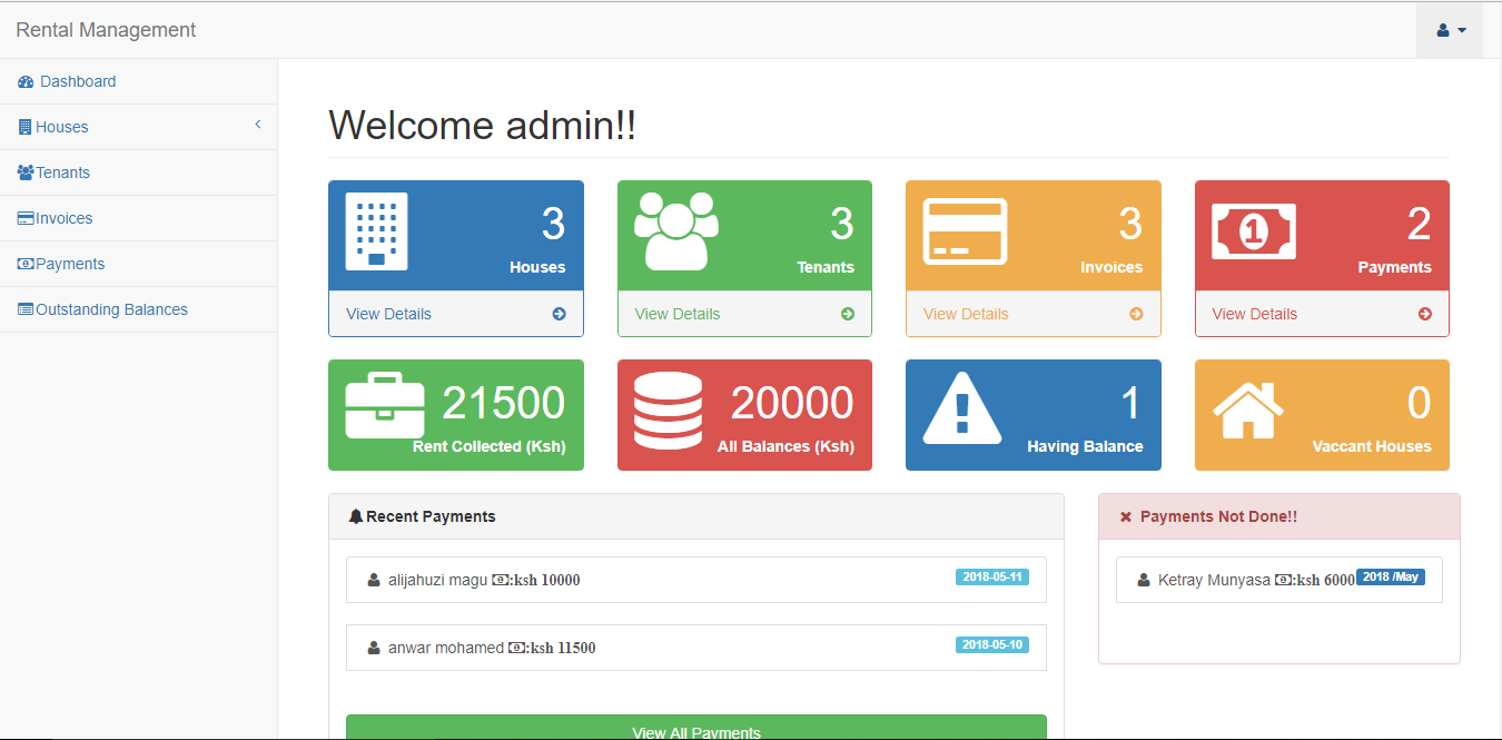 House Rental Management System SourceCodester